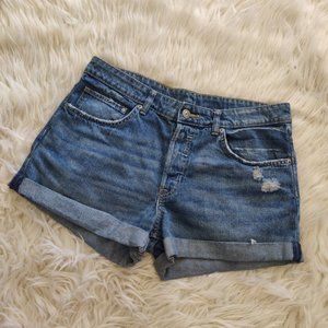 H&M &denim Conscious Collection Button fly Jean Shorts